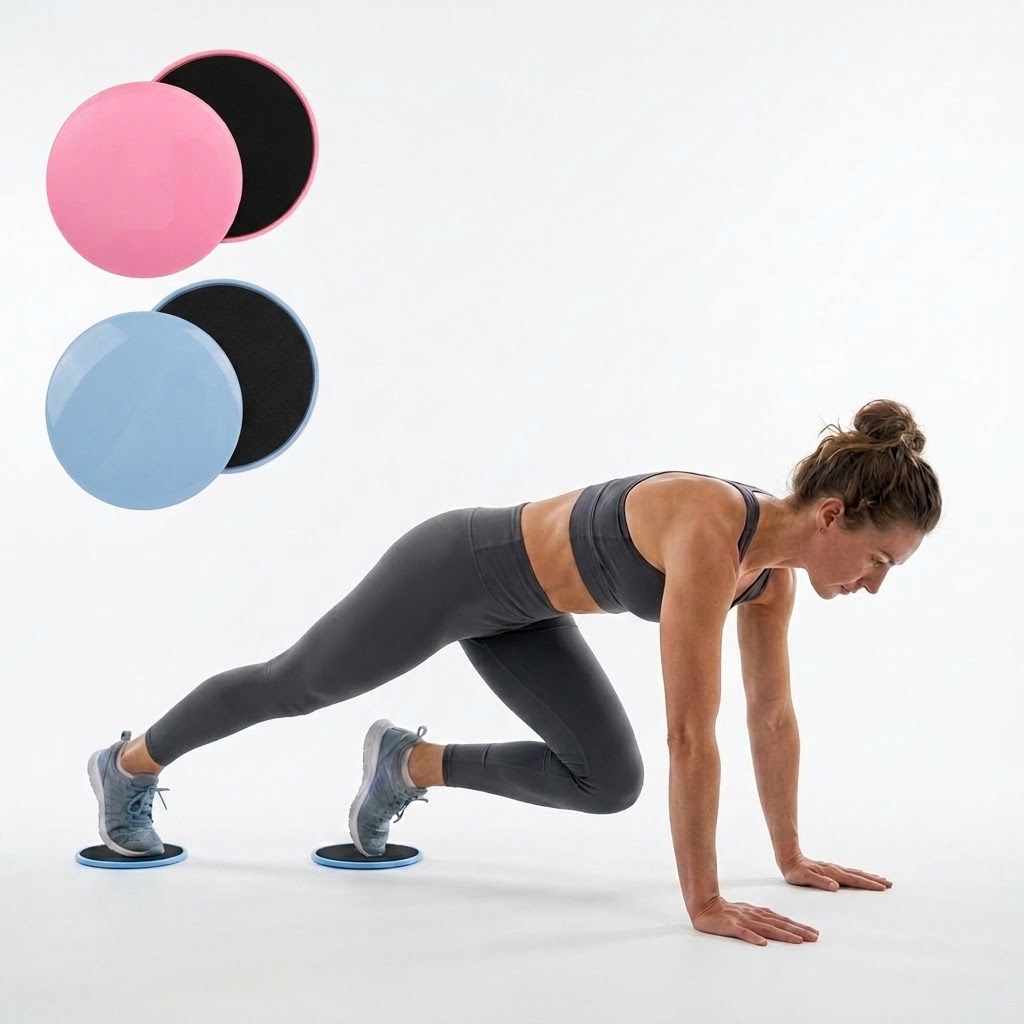 Home Gym Portable - แผ่นฝึกกล้ามเนื้อแกนกลางแบบเลื่อน - อุปกรณ์ออกกำลังกายแบบพกพาสำหรับฝึกกล้ามเนื้อหน้าท้องและการออกกำลังกายโยคะ