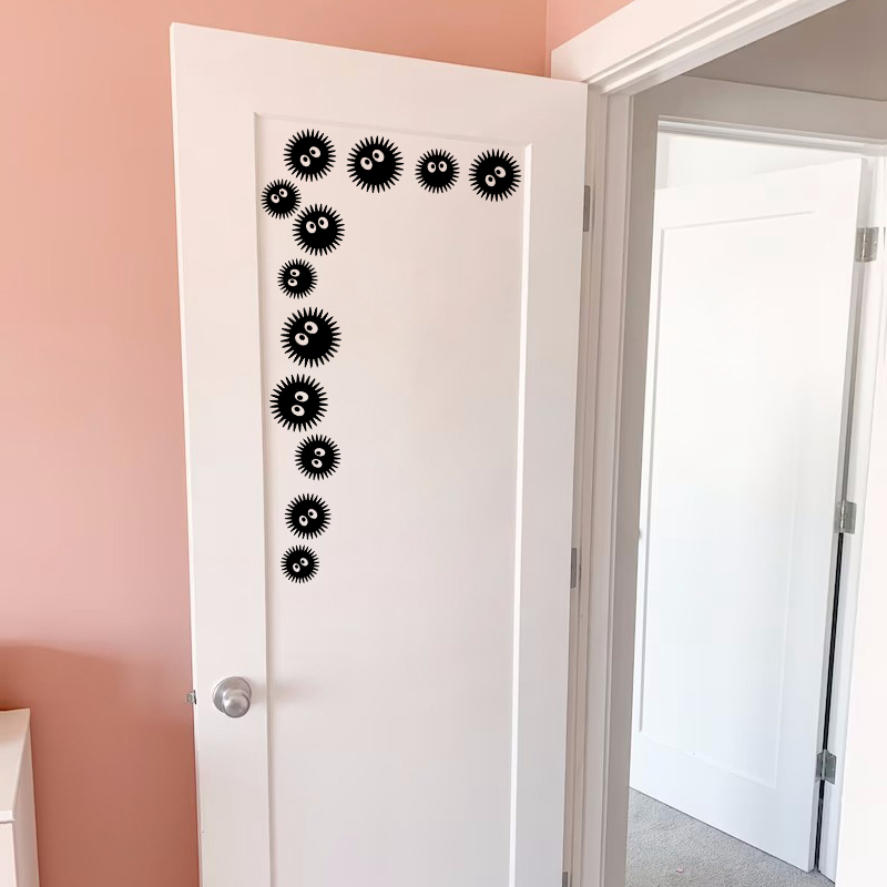 Home Gym Design - 9ชิ้นสติกเกอร์ลายเขม่าสไปรท์สติกเกอร์ศิลปะไวนิลติดรถยนต์แล็ปท็อปแบบตลกตกแต่งประตูห้องเด็กตกแต่งกันชนท้ายรถ