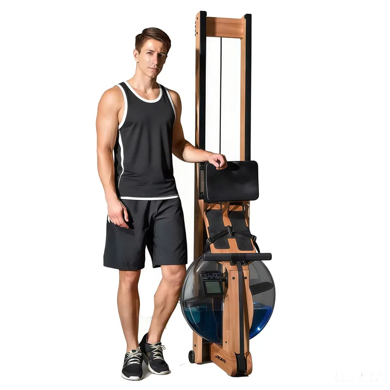 Home Gym Resistance Machine - เครื่องกรรเชียงบกแบบปรับได้ ทำจากไม้แท้นำเข้า สำหรับออกกำลังกายที่บ้าน พร้อมหน้าจอ LED แสดงแรงต้าน
