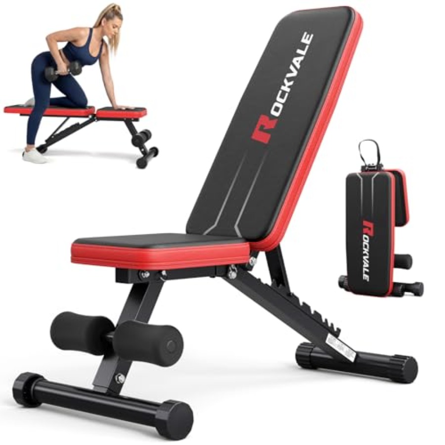 Home Gym Design - ม้านั่งยกน้ำหนักปรับระดับได้สำหรับยิมที่บ้าน พร้อมแผ่นรองหลัง 9 ระดับ โครงเหล็กสีดำ 95