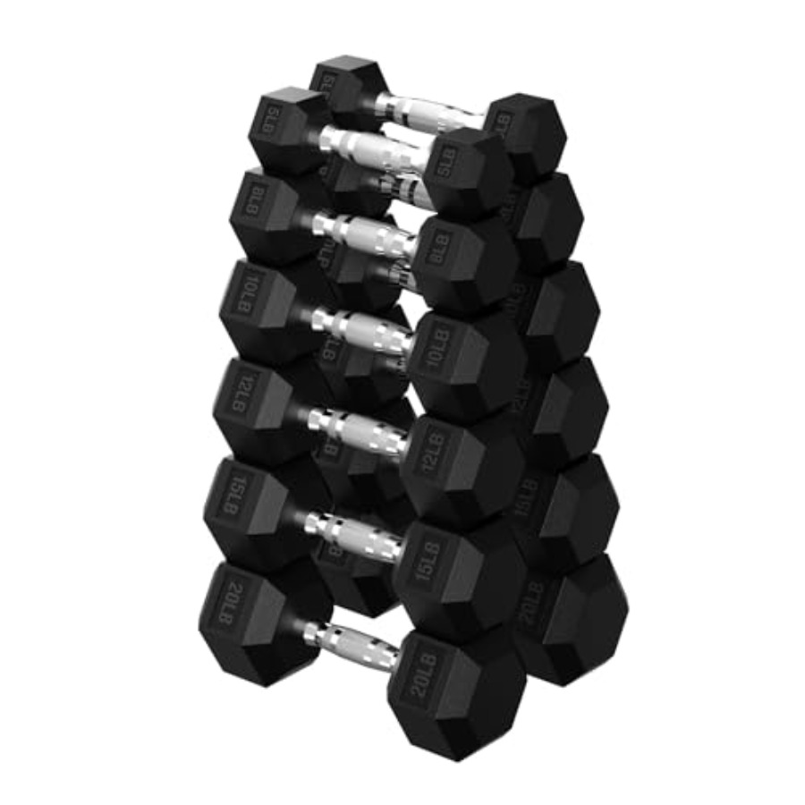 ดัมเบลหกเหลี่ยม 45-480 ปอนด์ ช - Hex Dumbbell Set บทวิจารณ์และราคา