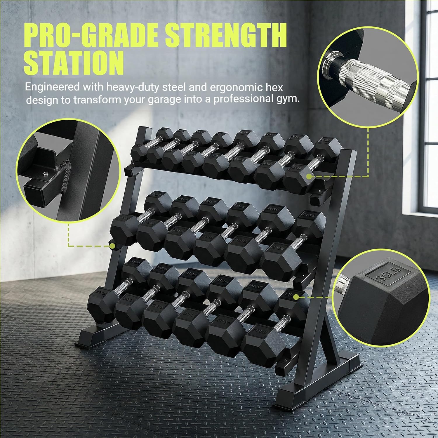 ชุดดัมเบลหกเหลี่ยม 350/450/550 - Hex Dumbbell Set บทวิจารณ์และราคา