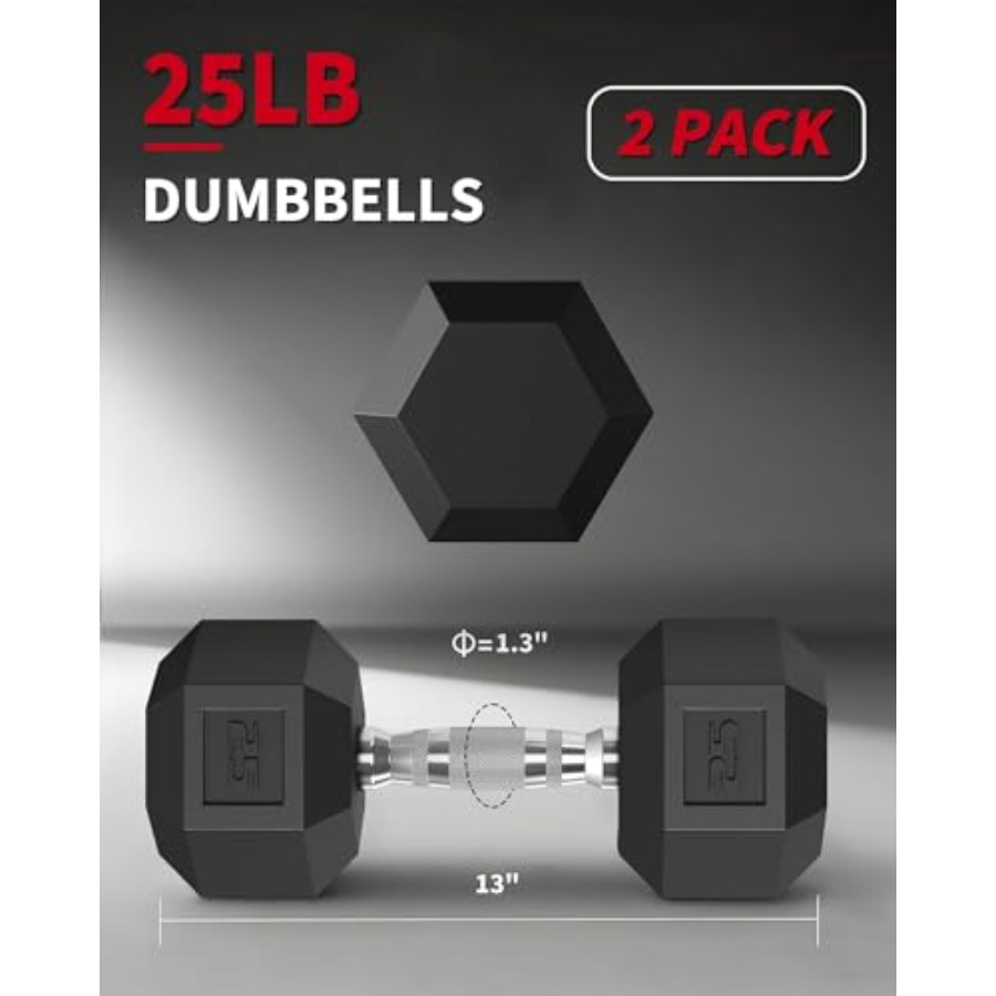ชุดดัมเบลหกเหลี่ยม 5-50 ปอนด์  - Hex Dumbbell Set บทวิจารณ์และราคา