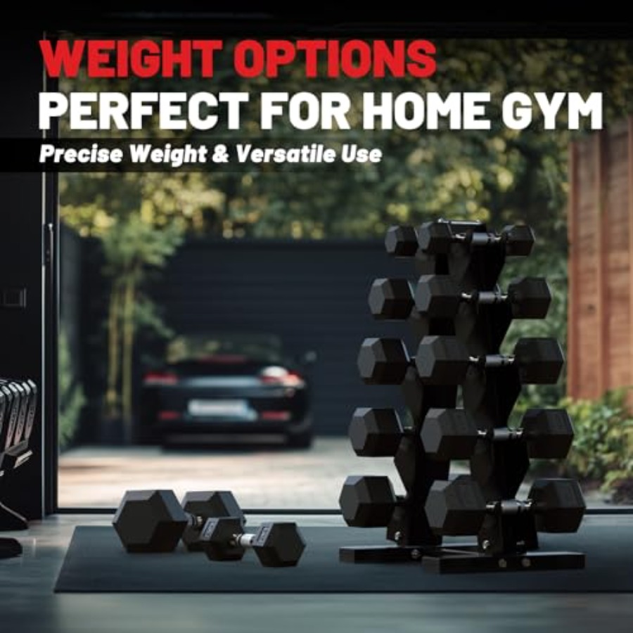 ชุดดัมเบลหกเหลี่ยมพร้อมชั้นวาง - Hex Dumbbell Set บทวิจารณ์และราคา